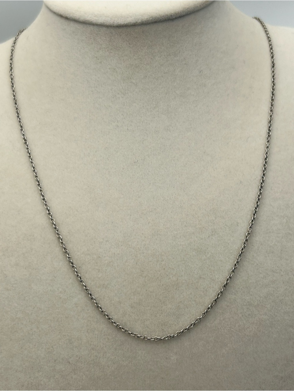Sterling Silver Circle Link Chain Necklace 18" Dainty Lightweight Stamped 925